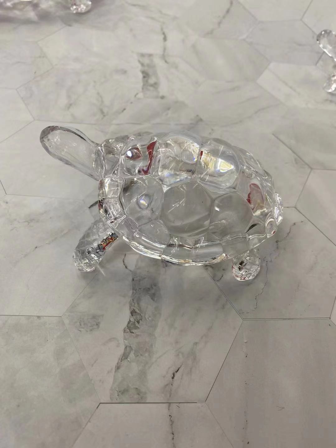 Small glass turtle home decoration ornaments pic 1