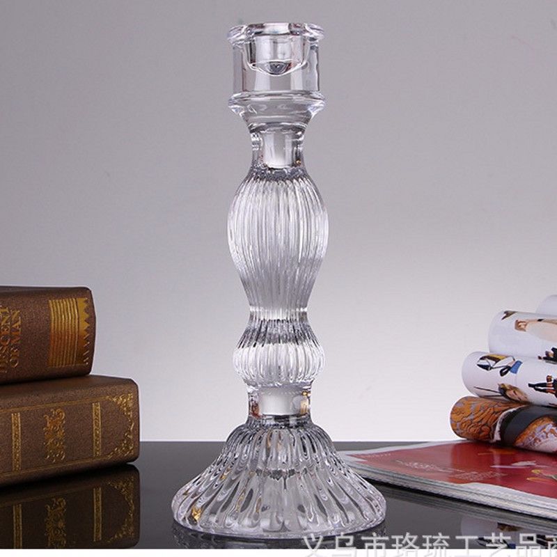 厂家直销水晶玻璃烛台高脚烛台酒吧装饰咖啡吧