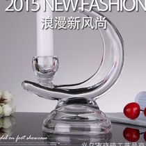 European high-end home crystal glass craft candle holder Cartoon crystal glass candle holder lovely candle holder