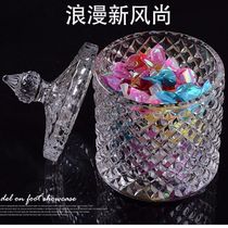 Factory direct crystal glass candy jar/storage jar/cotton swab jar/cotton cotton jar/candle jar /DIY