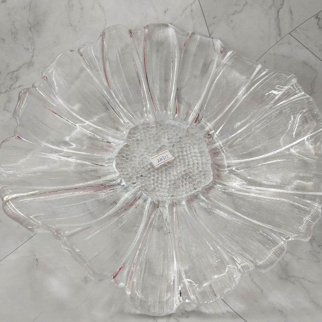 透明水晶果盘玻璃家居摆件果盘置物盘玻璃家居摆件       图