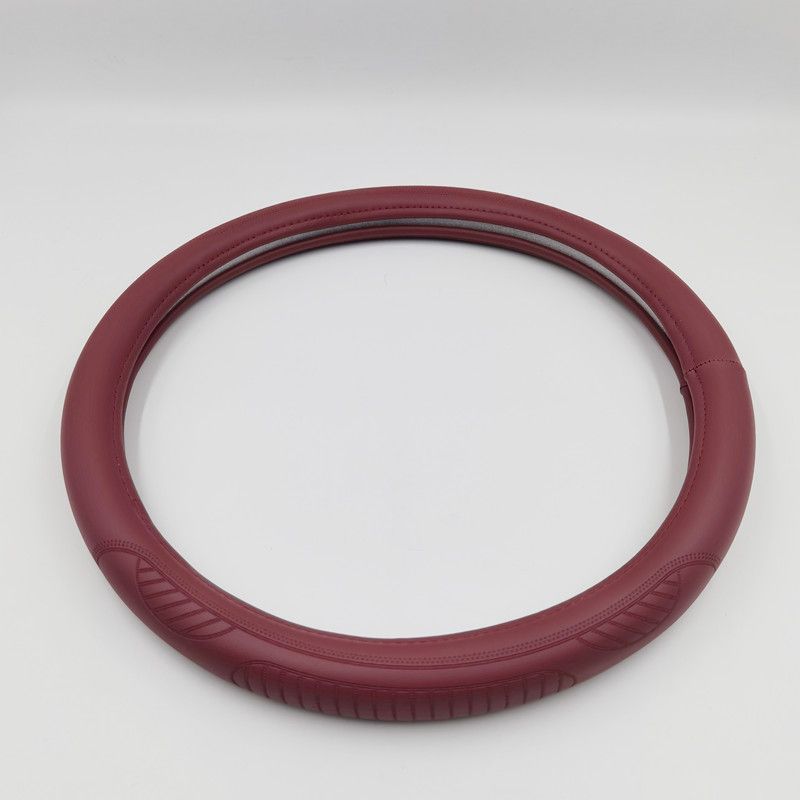 汽车用品外贸出口轿车通用汽车方向盘套通用压花把套M号非真皮白底实物图