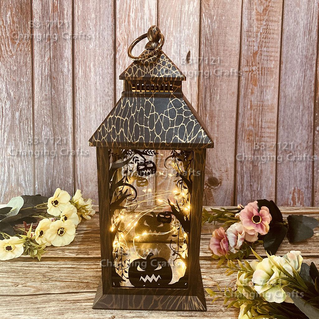 LED Outdoor lawn garden Christmas Halloween Ramadan plastic USB candle lantern