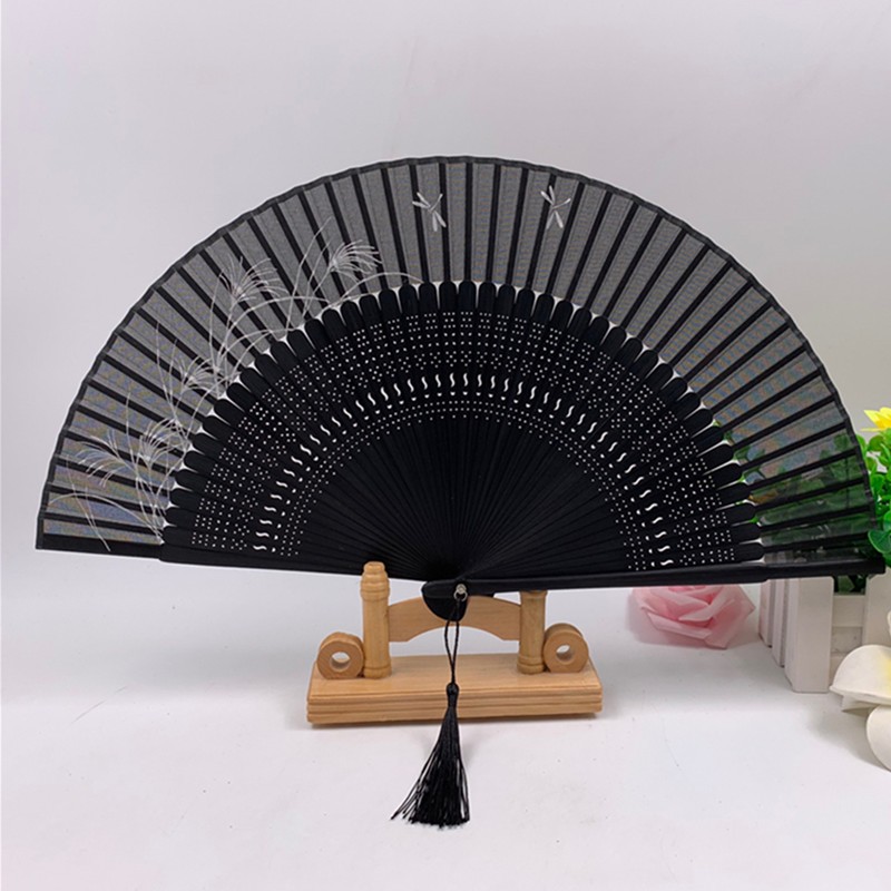 古风扇子  中国风竹扇  定制复古风折叠扇  手绘扇广告扇  雪纺真丝扇详情图4