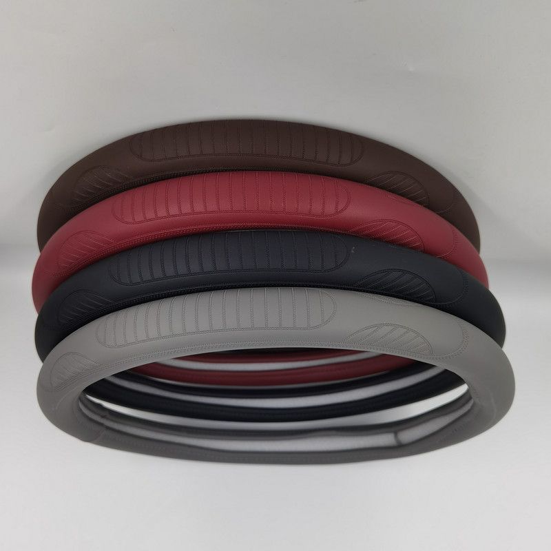 汽车用品外贸出口轿车通用汽车方向盘套通用压花把套M号非真皮产品图