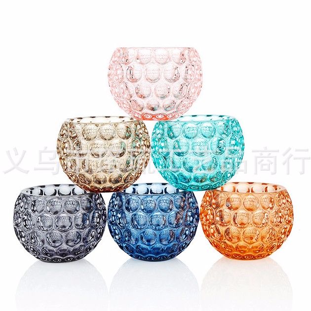 Manufacturers direct foreign trade stained glass candlestick glass candle cup candle stand
