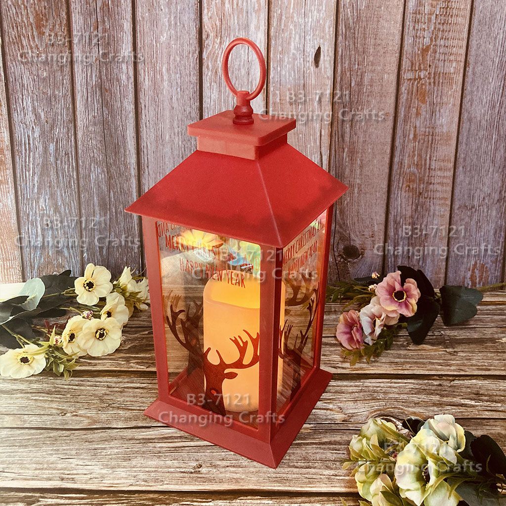 Cross-border wholesale of Christmas wind lamps, LED electronic candles, table lamps, desktop ornaments, night lights, horse lanterns, decorative antique style details Picture
