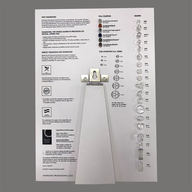 色卡/施华洛世奇水晶珠色卡/彩色DIY手工对色板细节图
