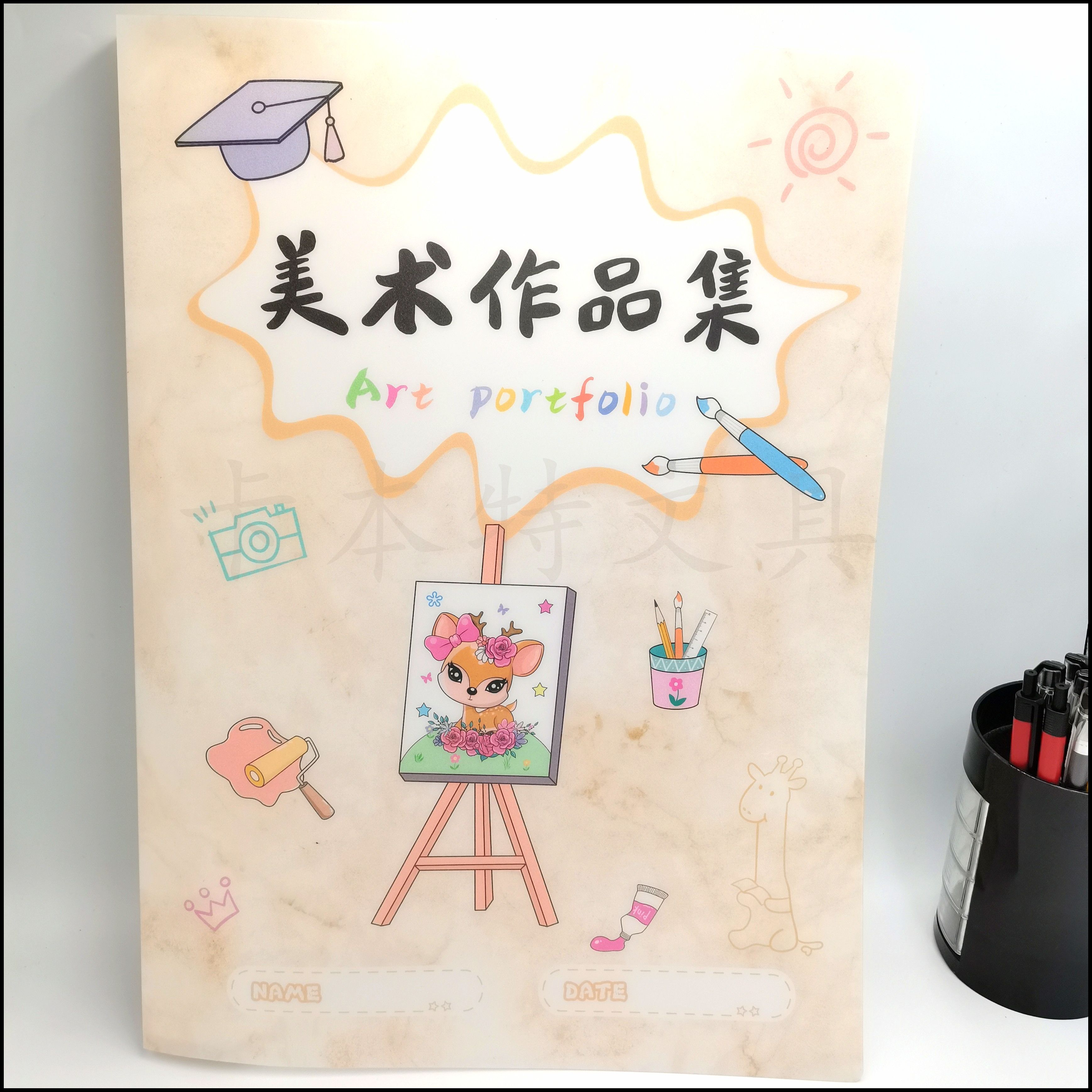 Student A3 brochure manufacturers direct sales without portable 20-page album folder drawing drawings storage bag details Picture