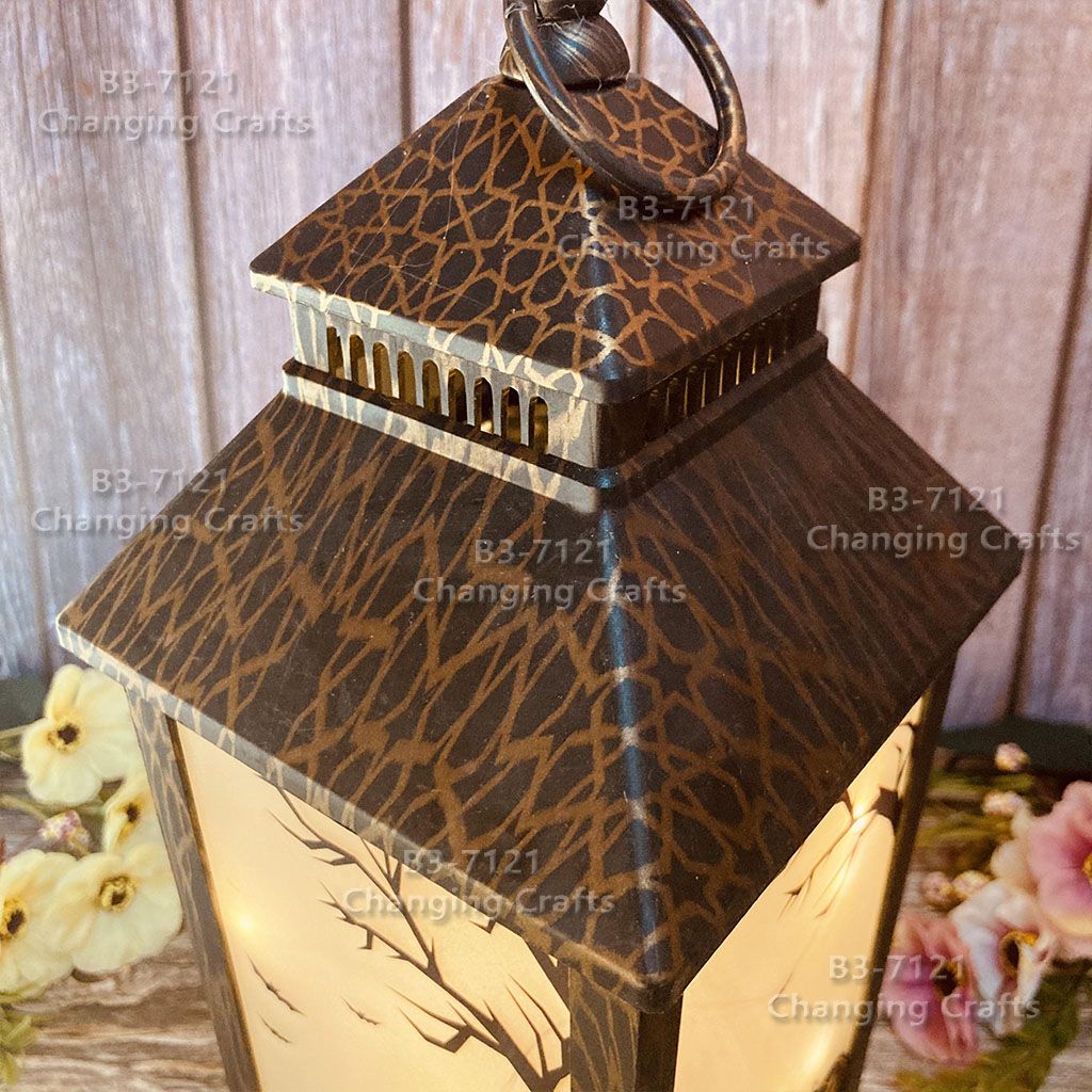 Factory direct sales of European-style Christmas wind lights, LED light-emitting lanterns, decorative handicrafts, Ramadan Festival home party ornaments Specification image