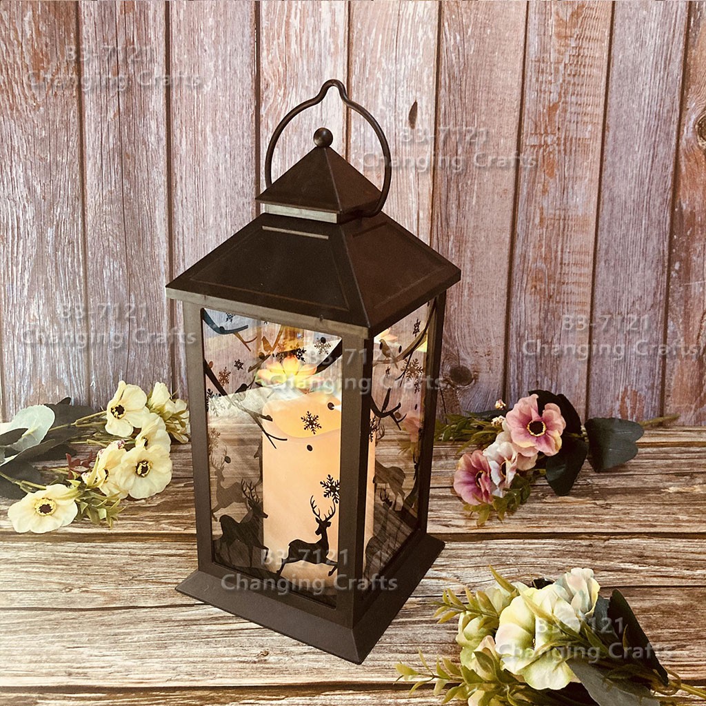 Christmas wind light, large black Nordic simple plastic glass windproof candle holder, romantic wedding decoration piece detail image 17