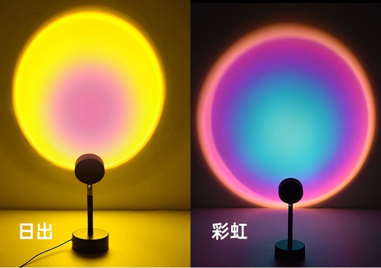 LED灯彩虹投影灯落日灯日不落灯网红直播背景投影氛围台灯详情图14