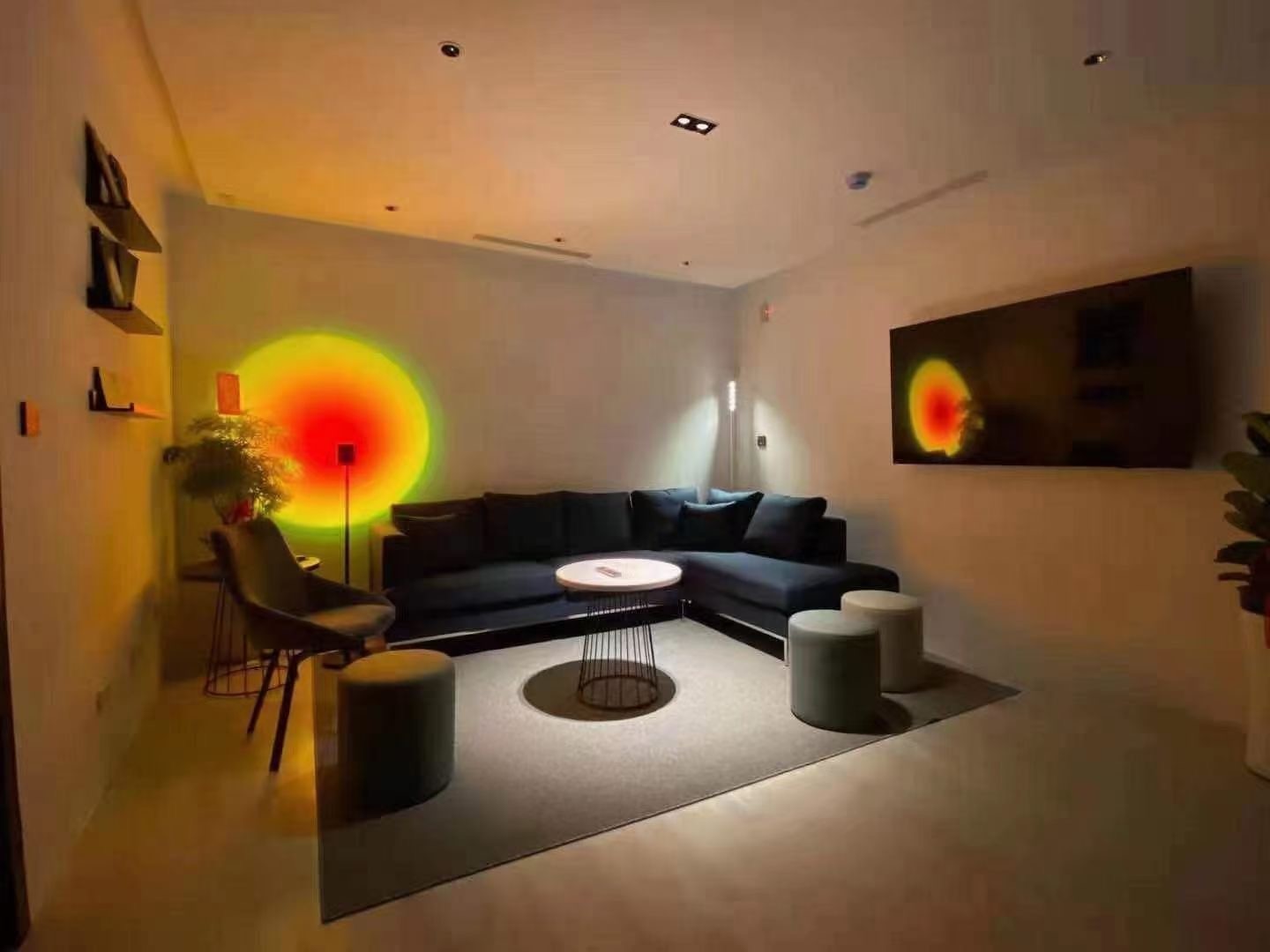 LED灯彩虹投影灯落日灯日不落灯网红直播背景投影氛围台灯详情图3