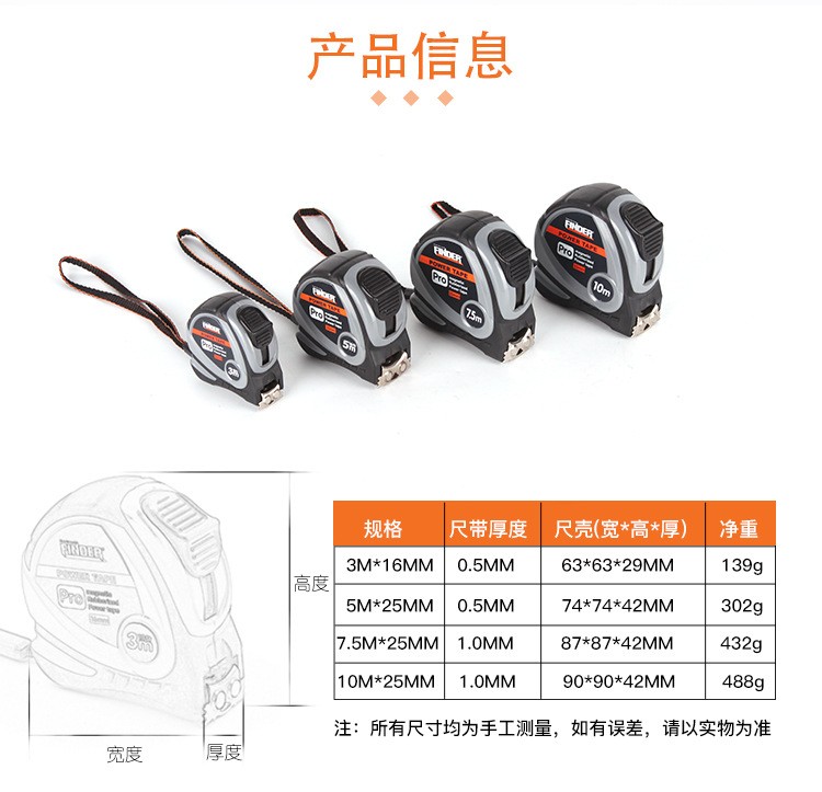 New type of hardware measuring tape measure, steel tape measure, reference grade tape measure, PVC wrapped soft rubber caliper, meter ruler, metric and imperial systems detail image 7