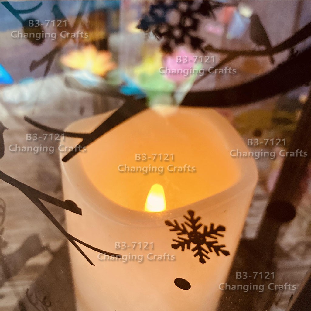 Christmas wind light, large black Nordic simple plastic glass windproof candle holder, romantic wedding decoration piece detail image 12