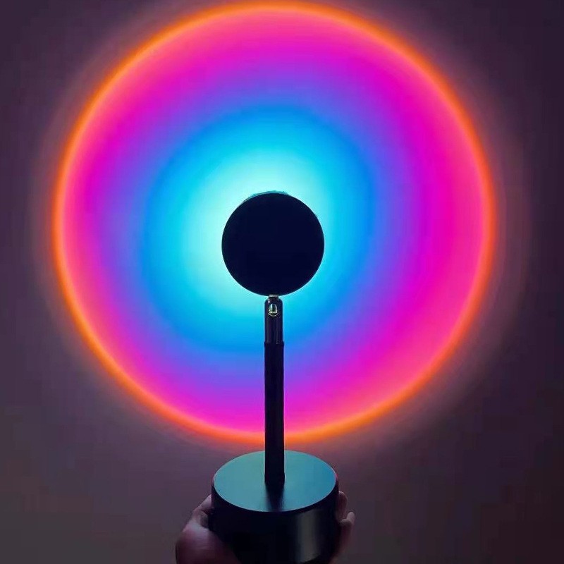 LED灯彩虹投影灯落日灯日不落灯网红直播背景投影氛围台灯详情图11
