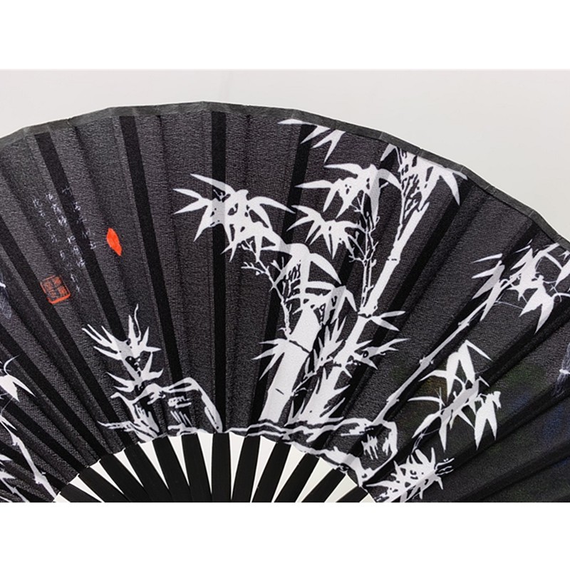 Painted edge hand-painted and spray-painted folding fan * Ancient-style folding fan with hollowed-out design * Japanese-style Japanese fan * bamboo folding fan with a cat detail image 8
