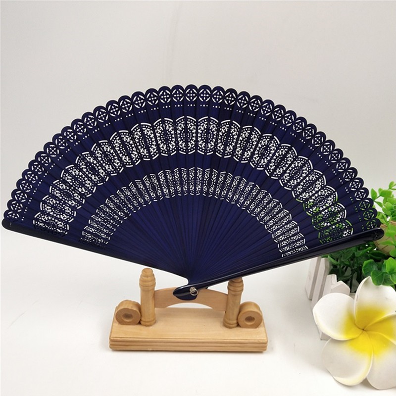 挂环镂空女扇  欧花蜻蜓铜钱全竹扇  骨礼品扇子  PARFOIS  冲花骨  折扇定制详情图1