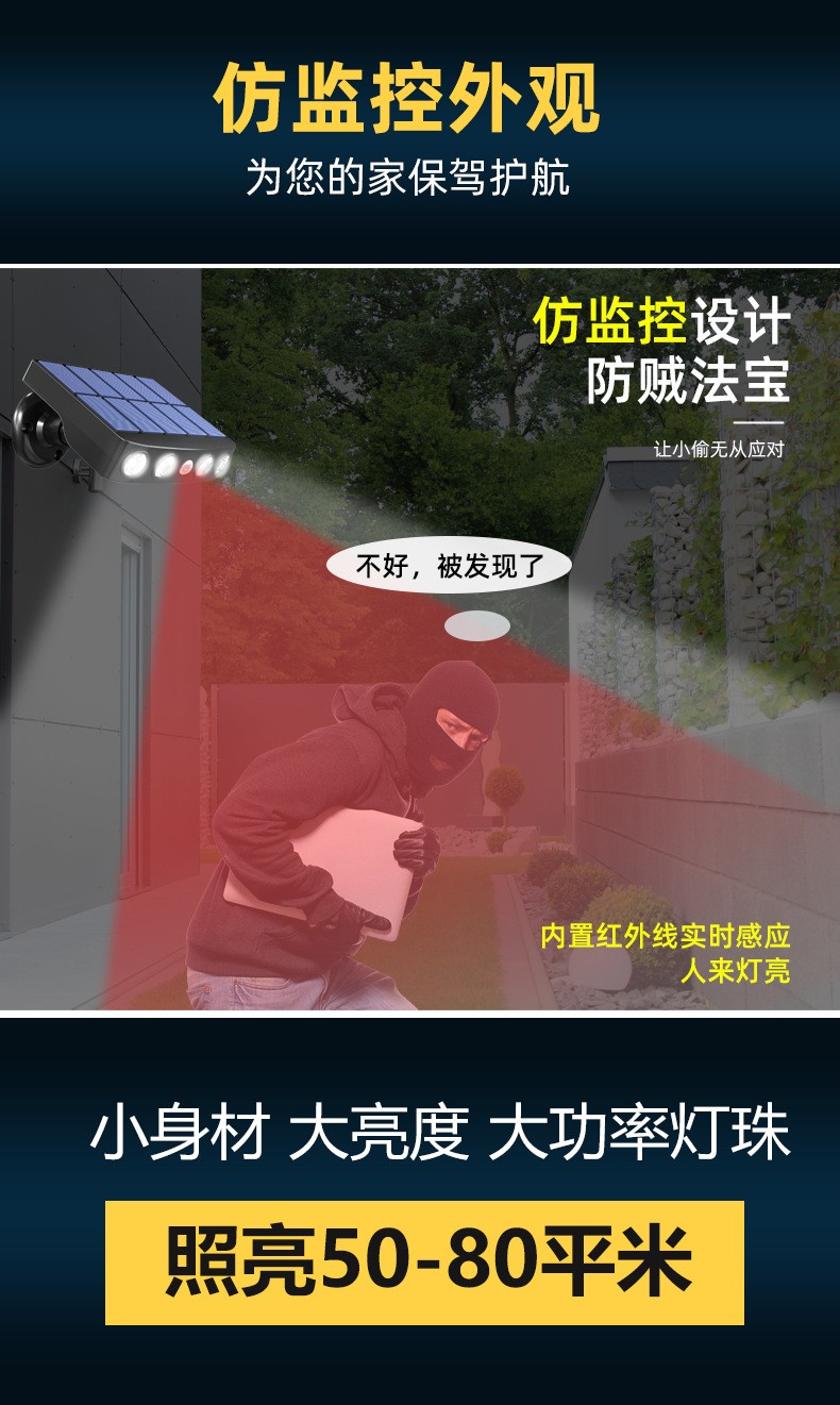 2020 new solar lamp outdoor household courtyard lawn garden wall lamp, rural outdoor lighting sensor street lamp detail image 2