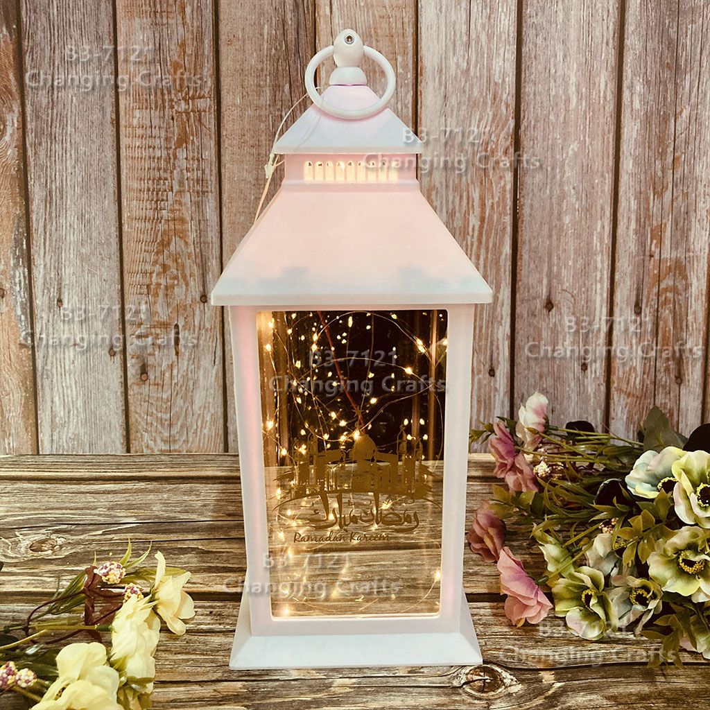 Large white Christmas wind light, Nordic simple plastic glass windproof candle holder, romantic wedding decoration craftsmanship Application Scenario