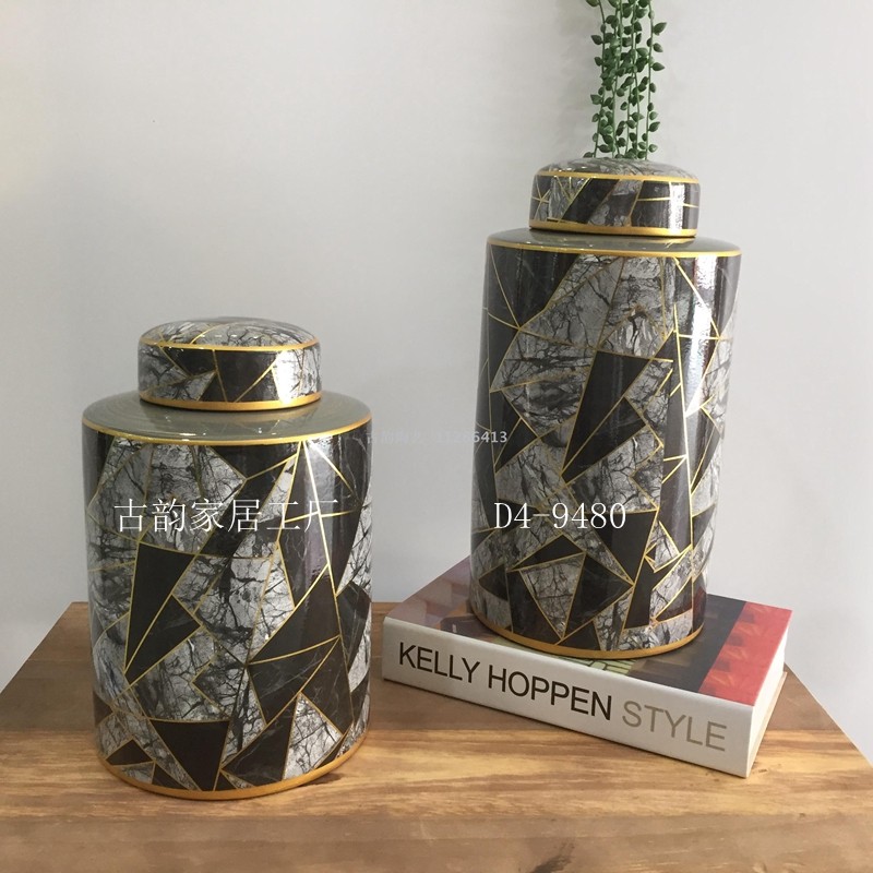 古韵家居工厂直销陶瓷工艺品轻奢摆件手工高温花瓶糖果罐详情图6