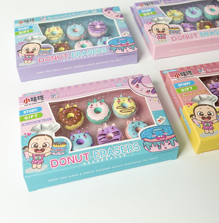 Cute set suction card eraser little goo-dong eraser donut eraser