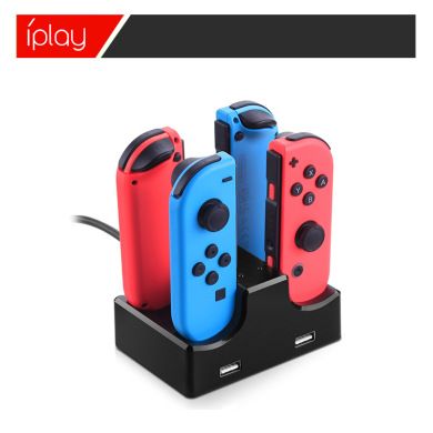Nintendo Switch controller four-in-one charger, NS four-in-one charger, four small controller mounts, left and right controller mounts details Picture