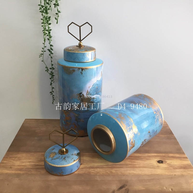 古韵家居工厂直销陶瓷工艺品轻奢摆件手工高温花瓶糖果罐详情图5