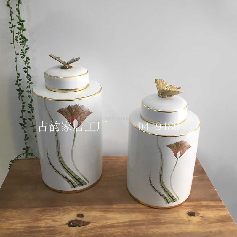 古韵家居工厂直销陶瓷工艺品轻奢摆件手工高温花瓶糖果罐详情图2