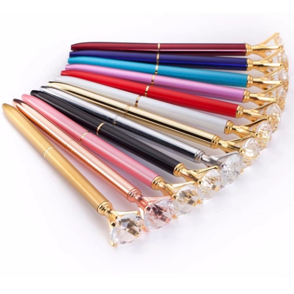 Wedding hotel advertisement Rose gold large diamond ballpoint pen Metal glass diamond ballpoint pen Application Scenario