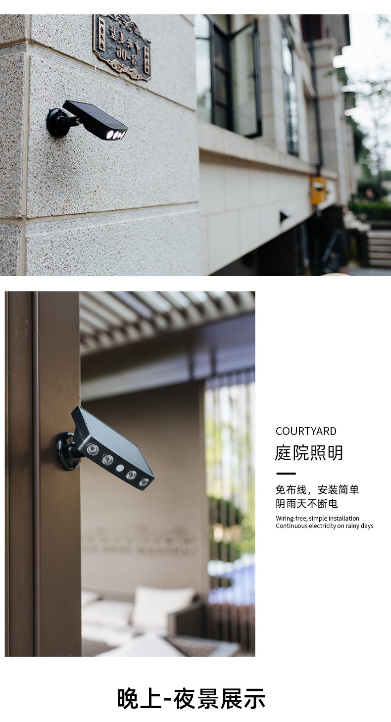 2020 new solar lamp outdoor household courtyard lawn garden wall lamp, rural outdoor lighting sensor street lamp detail image 6
