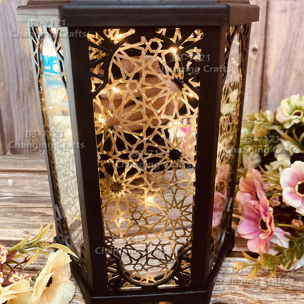 斋月万圣诞鬼节六角风灯笼蜡烛台电子小马灯油灯摆挂件装饰工艺LED庭院摆件详情图3