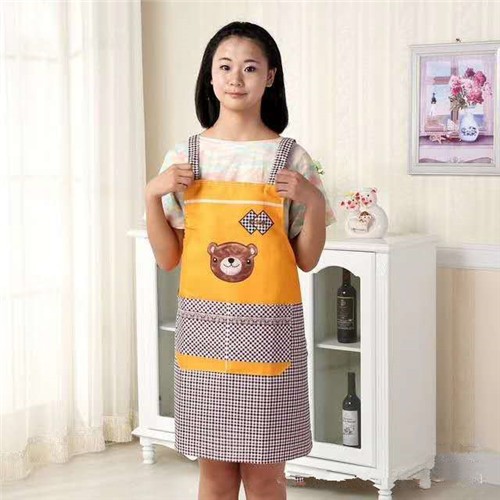 415韩版厨房围裙罩衣男女工作上班广告成人可爱时尚背带家用做饭围腰详情18