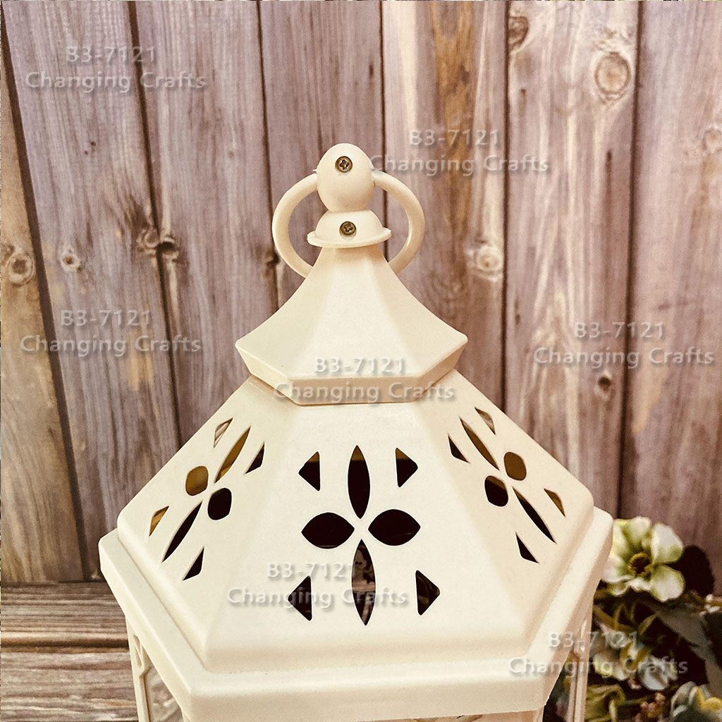 Ramadan plastic hexagonal antique lantern, kerosene lamp, wind lamp decoration process, electronic candles, creative ornaments, street stalls, imported LED lights, Christmas decoration details Picture