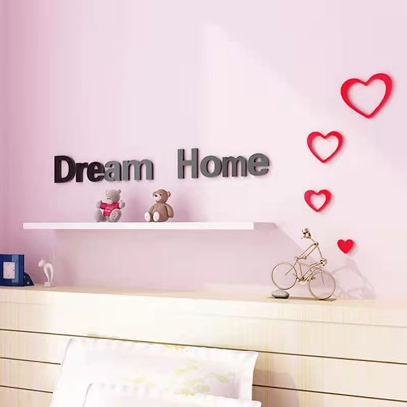 Three-dimensional removable creative letter wall stickers for bedrooms, wooden living rooms, background walls, wall decoration stickers and murals Specification image