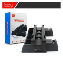 New PS4 PRO Slim Multi-function cooling stand PS4 host fan base Disc rack handle charger