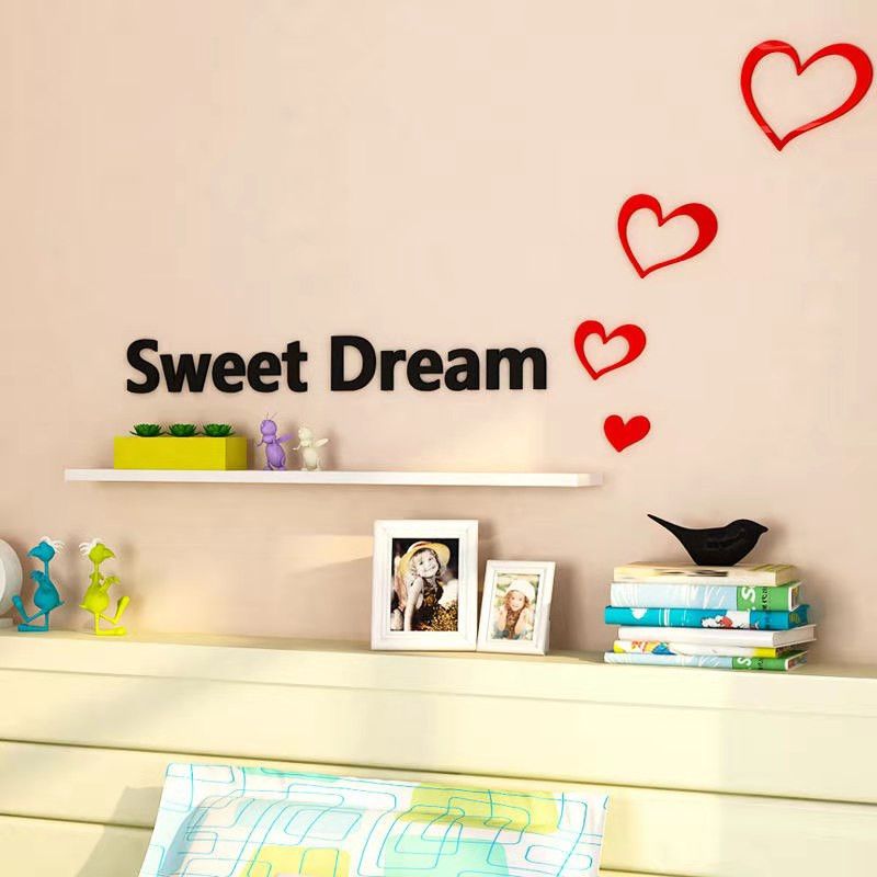 Three-dimensional removable creative letter wall stickers for bedrooms, wooden living rooms, background walls, wall decoration stickers and murals details Picture
