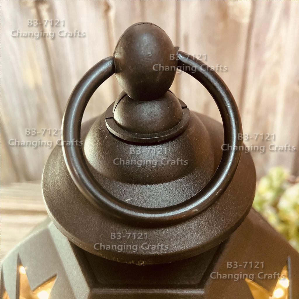 Cross border wholesale hexagonal antique Christmas ghost Festival wishing lantern Ramadan decorative craft stalls wholesale small oil lamp Ramadan details Picture