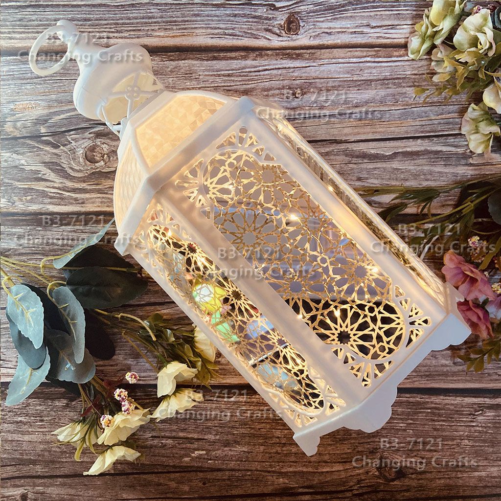 Cross border decoration craft Hexagonal Ramadan festival LED lamp string candle wind lamp Ramadan pattern party party holiday decoration million Christmas decorations Item Picture