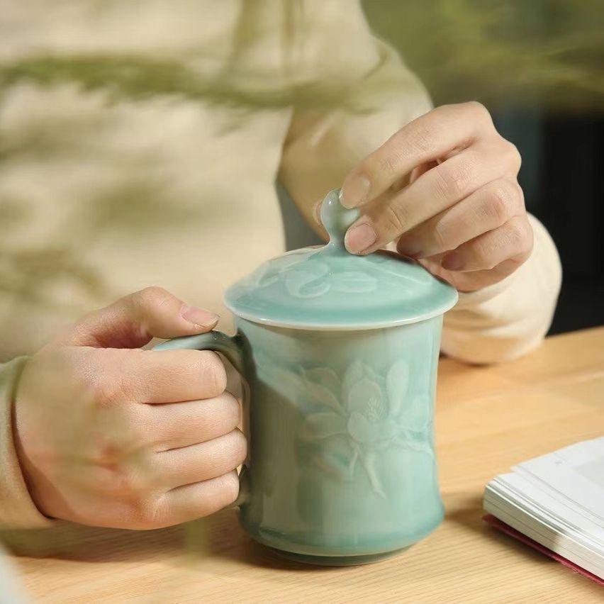 龙泉青瓷茶杯办公水杯陶瓷茶杯 测试勿拍详情图1