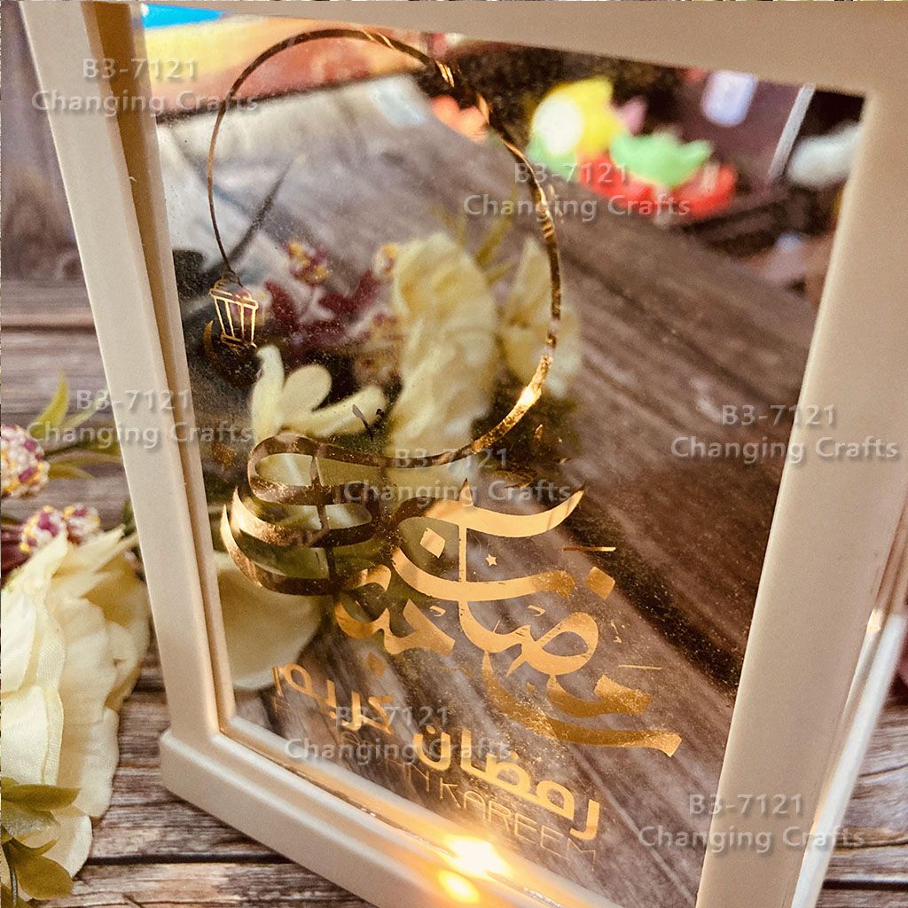 Ramadan medium wind lantern, plastic glass, lantern, candle stand, household decoration, wedding, antique road, hexagonal lamp, soft decoration, European Halloween, Christmas decoration Specification drawing