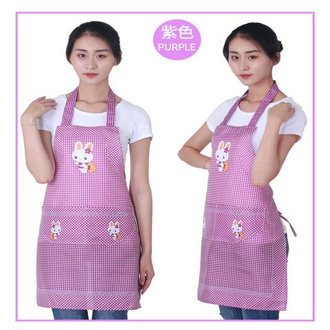 415便宜围裙小兔围裙防水防油广告桃皮绒布料围裙厨房清洁详情图7