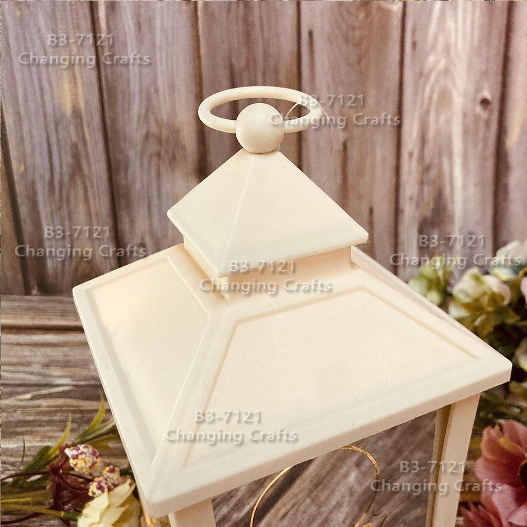 Ramadan medium wind lantern, plastic glass, lantern, candle stand, household decoration, wedding, antique road, hexagonal lamp, soft decoration, European Halloween, Christmas decoration details Picture