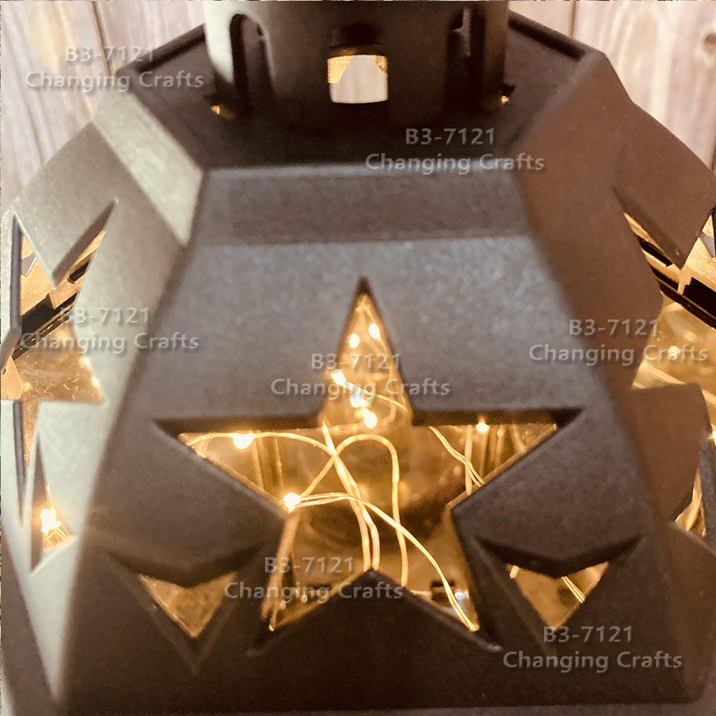 Cross border wholesale hexagonal antique Christmas ghost Festival wishing lantern Ramadan decorative craft stalls wholesale small oil lamp Ramadan Specification drawing