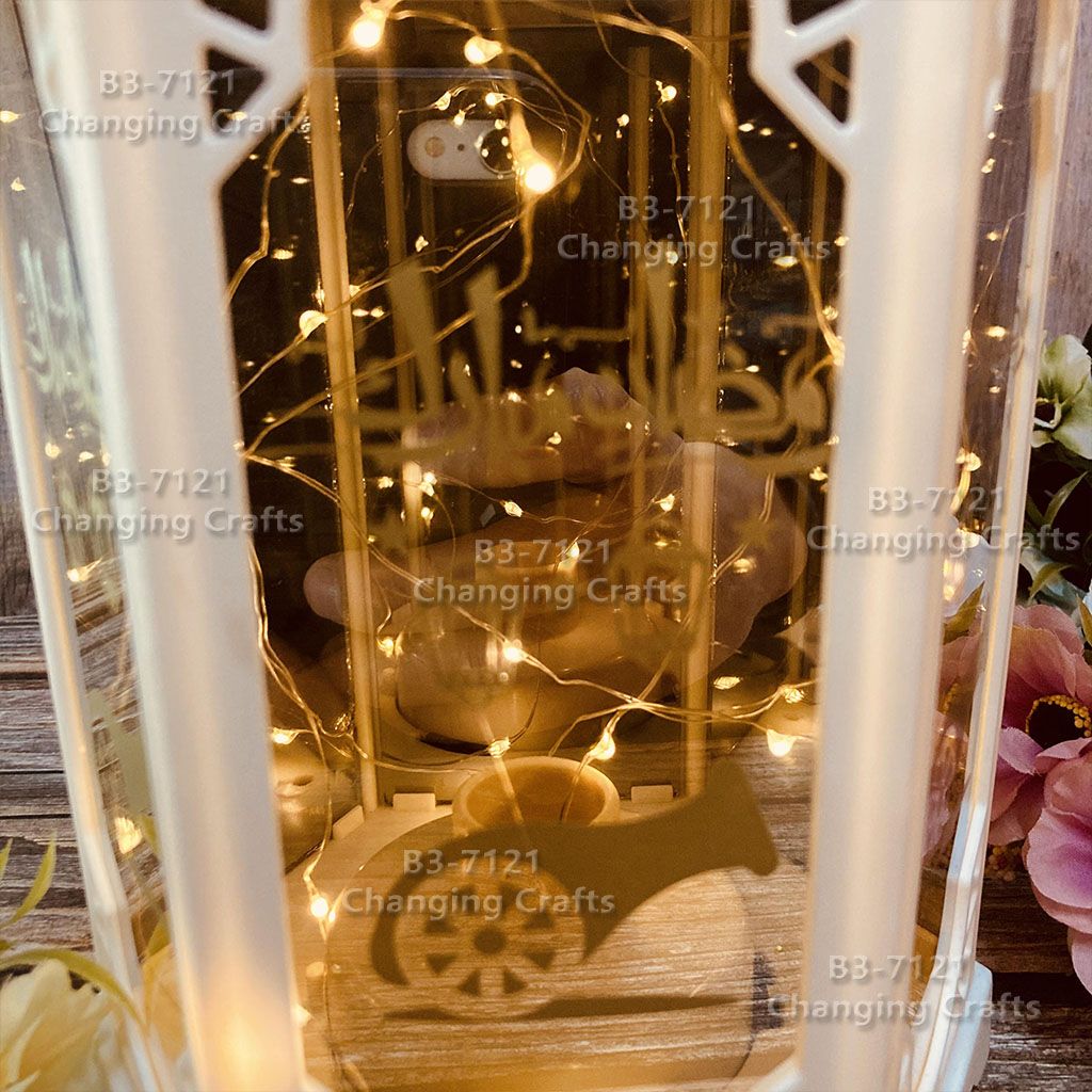 Hexagonal lanterns, candle stands, electronic small horse lanterns, oil lamps, hanging ornaments, decorative craftsmanship, LED for Ramadan, Christmas and Ghost Festival Specification image