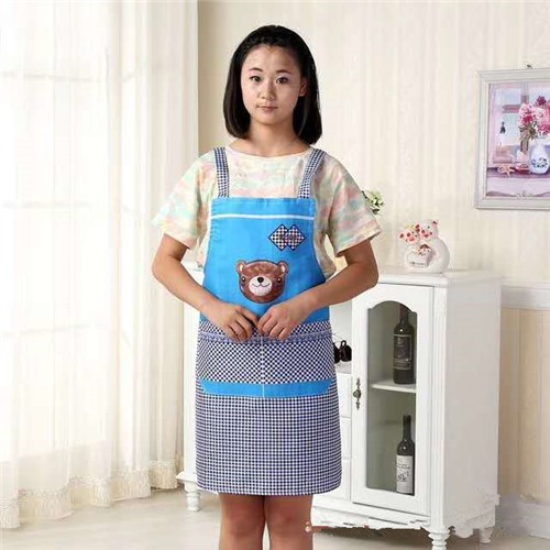 415韩版厨房围裙罩衣男女工作上班广告成人可爱时尚背带家用做饭围腰详情19