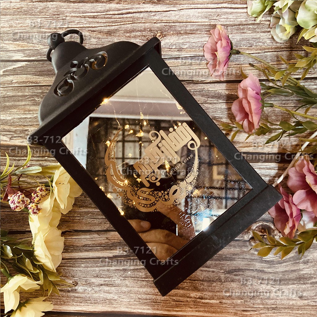 斋月风灯笼蜡烛台电子小马灯油灯摆挂件装饰工艺LED中号六角风灯万圣诞鬼节装饰仿古详情图7