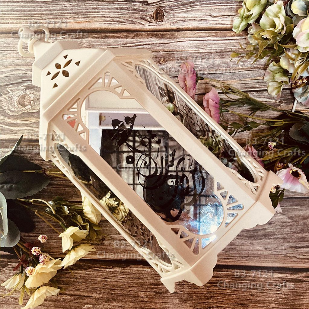 Ramadan plastic hexagonal antique lantern, kerosene lamp, wind lamp decoration process, electronic candles, creative ornaments, street stalls, imported LED lights, Christmas decoration Item Picture