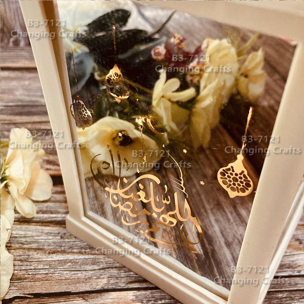 Ramadan wind lantern candle stand electronic small lantern oil lamp pendant decoration process LED medium hexagonal wind lamp Christmas ghost Festival decoration antique Application Scenario