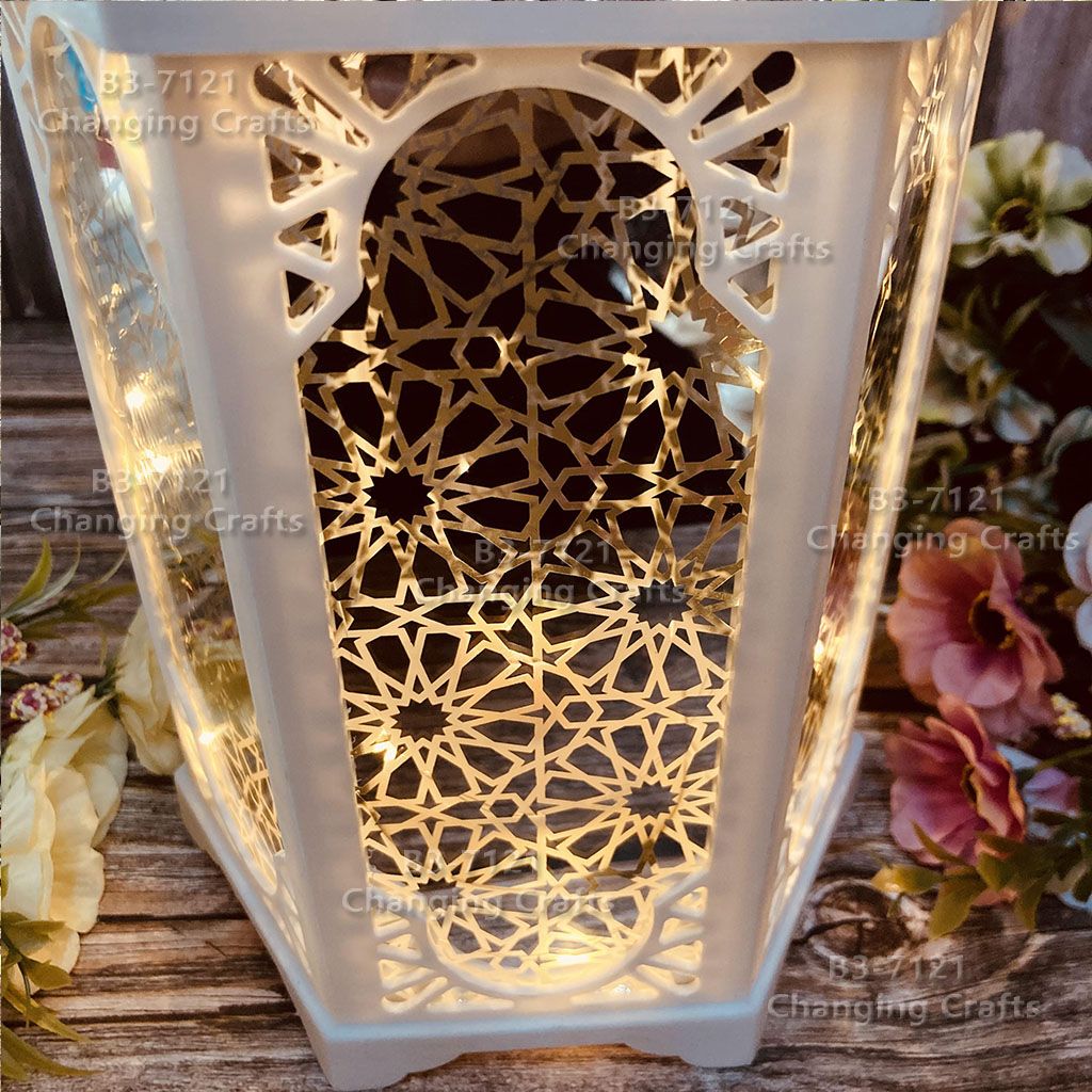 Cross border Ramadan lantern candlestick LED electronic candle string Christmas and Halloween decoration antique hexagonal lantern oil lamp party atmosphere decoration craft Application Scenario